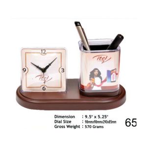 11202365*TABLE CLOCK WITH PEN STAND