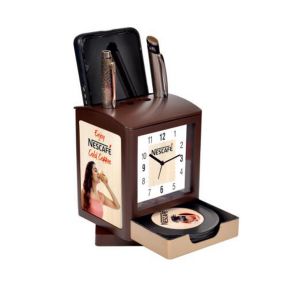 11202369*TABLE CLOCK WITH PEN STAND