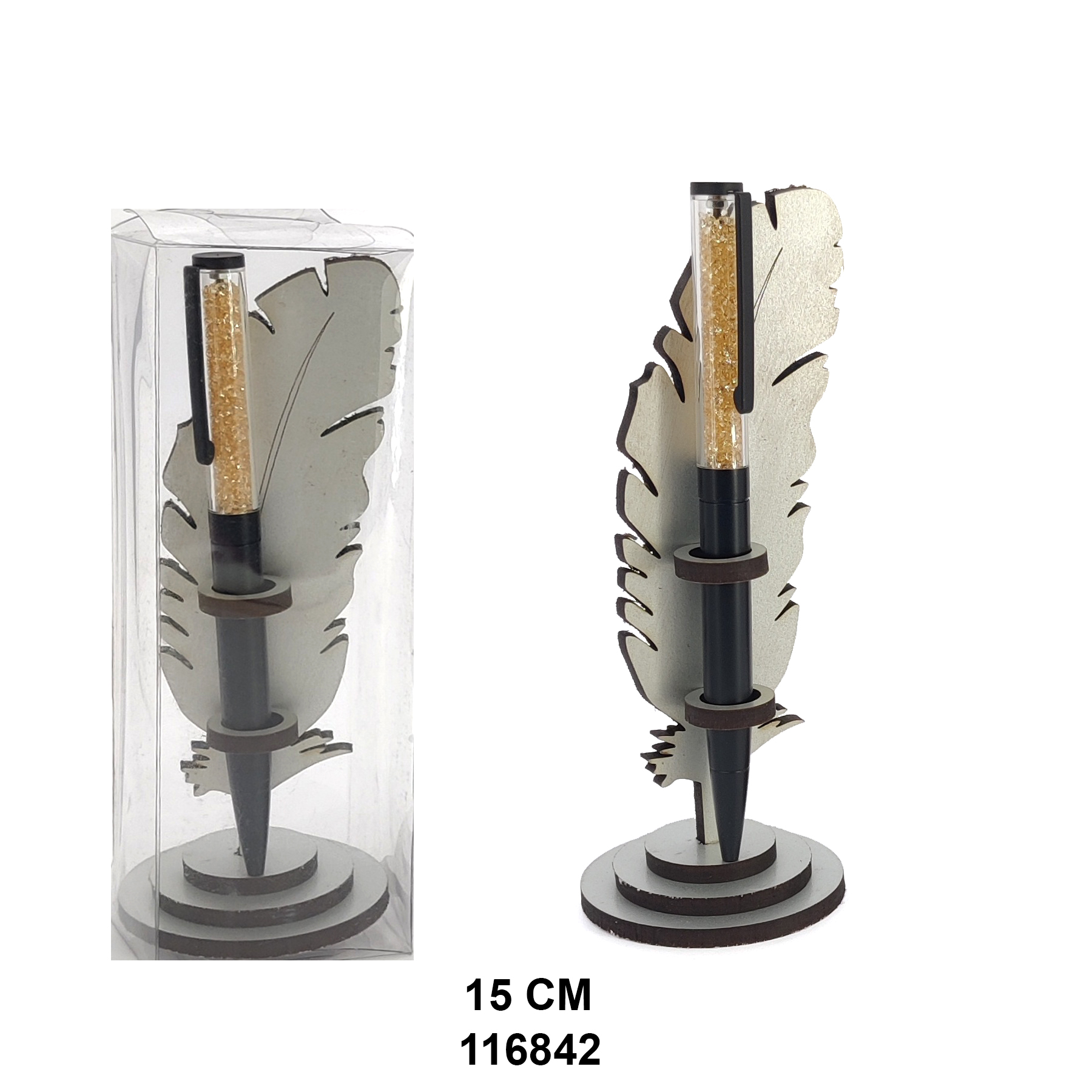 WX 20 SIILVER  Feather Pen Stand
