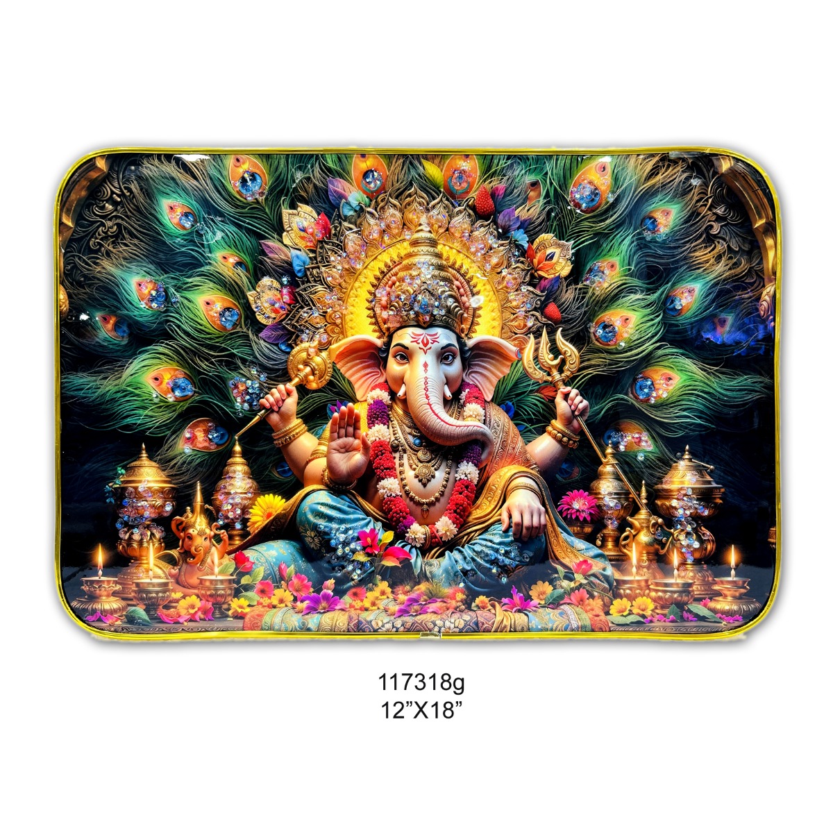 As 77 Ganesh 12*18 Crystal Bubble g