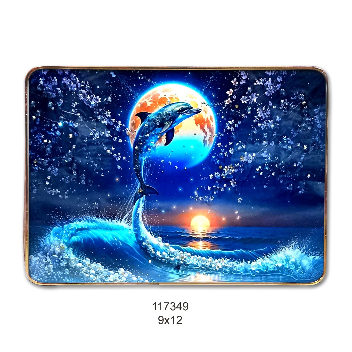 Feeling 9x12 Crystal Frame DOLPHIN