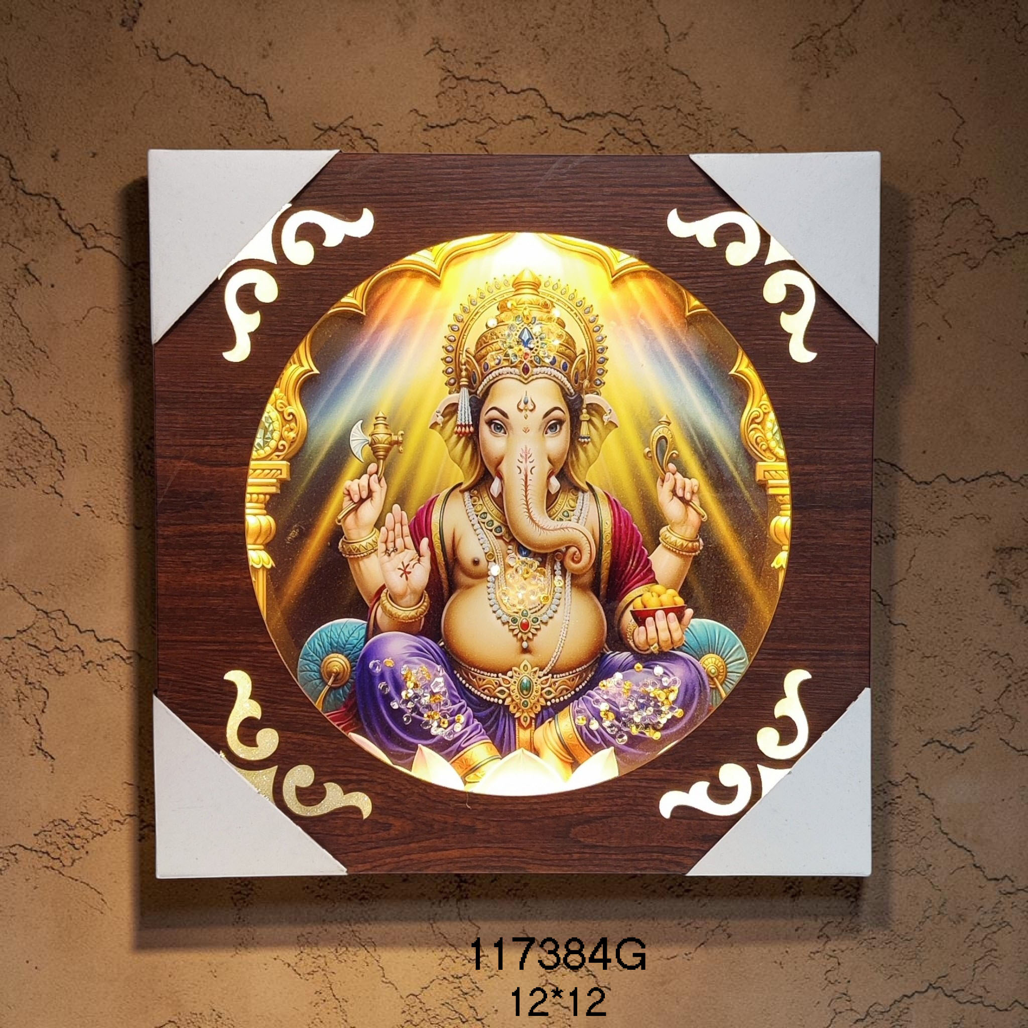 AS 92 NO GANESH 12*12 CRYSTAL LIGHT