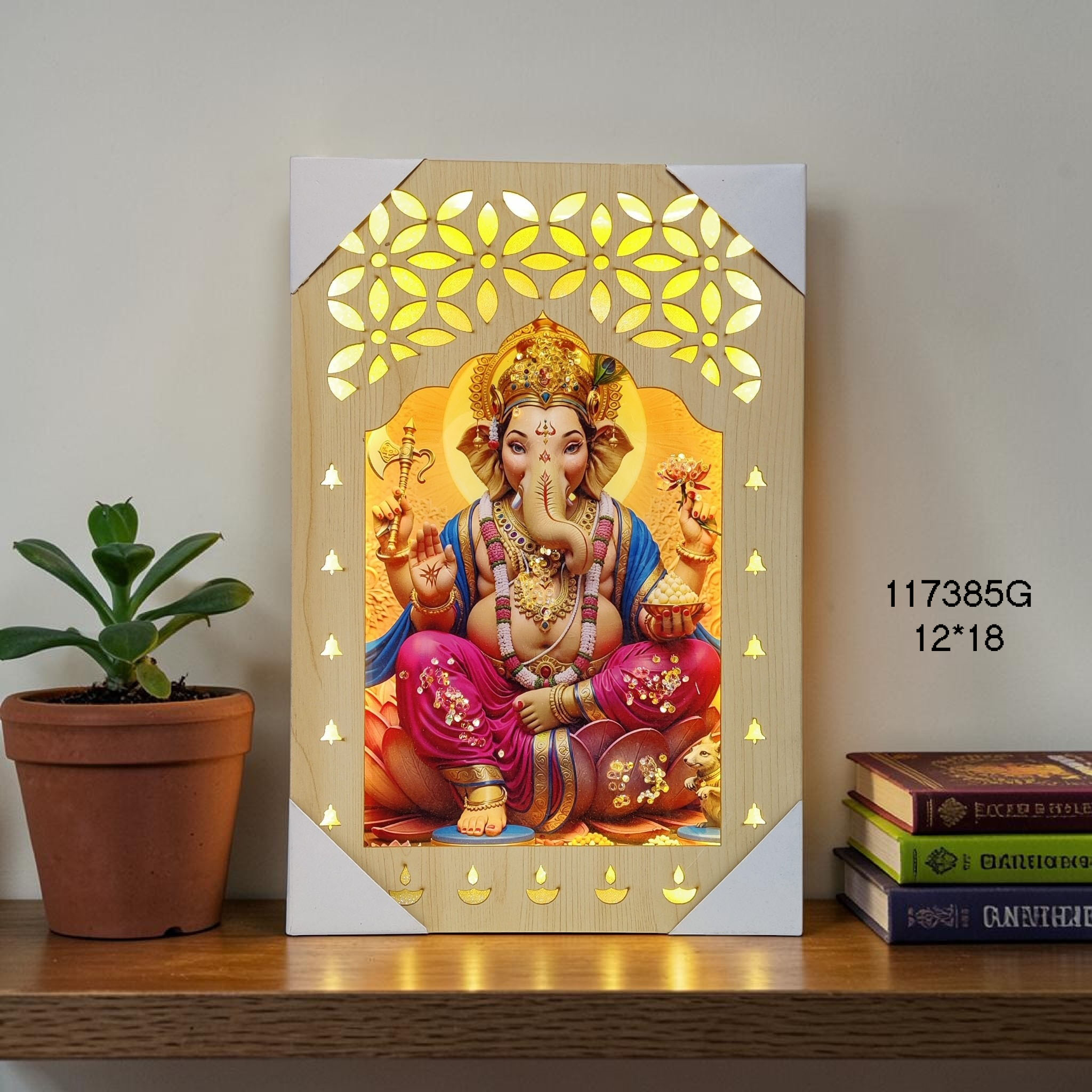 AS 93 NO GANESH 12*18 CRYSTAL LIGHT
