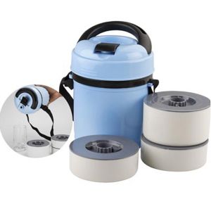 12023UD1903*DUAL LUNCH BOX WITH 3 PLASTIC CONTAINER
