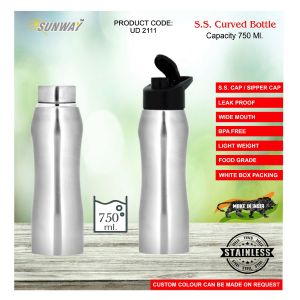 12023UD2111*750ML S.S BOTTLE CURVED