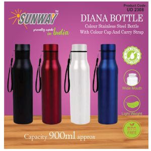 12023UD2308*SS DIANA BOTTLE COLOURED 900 ML