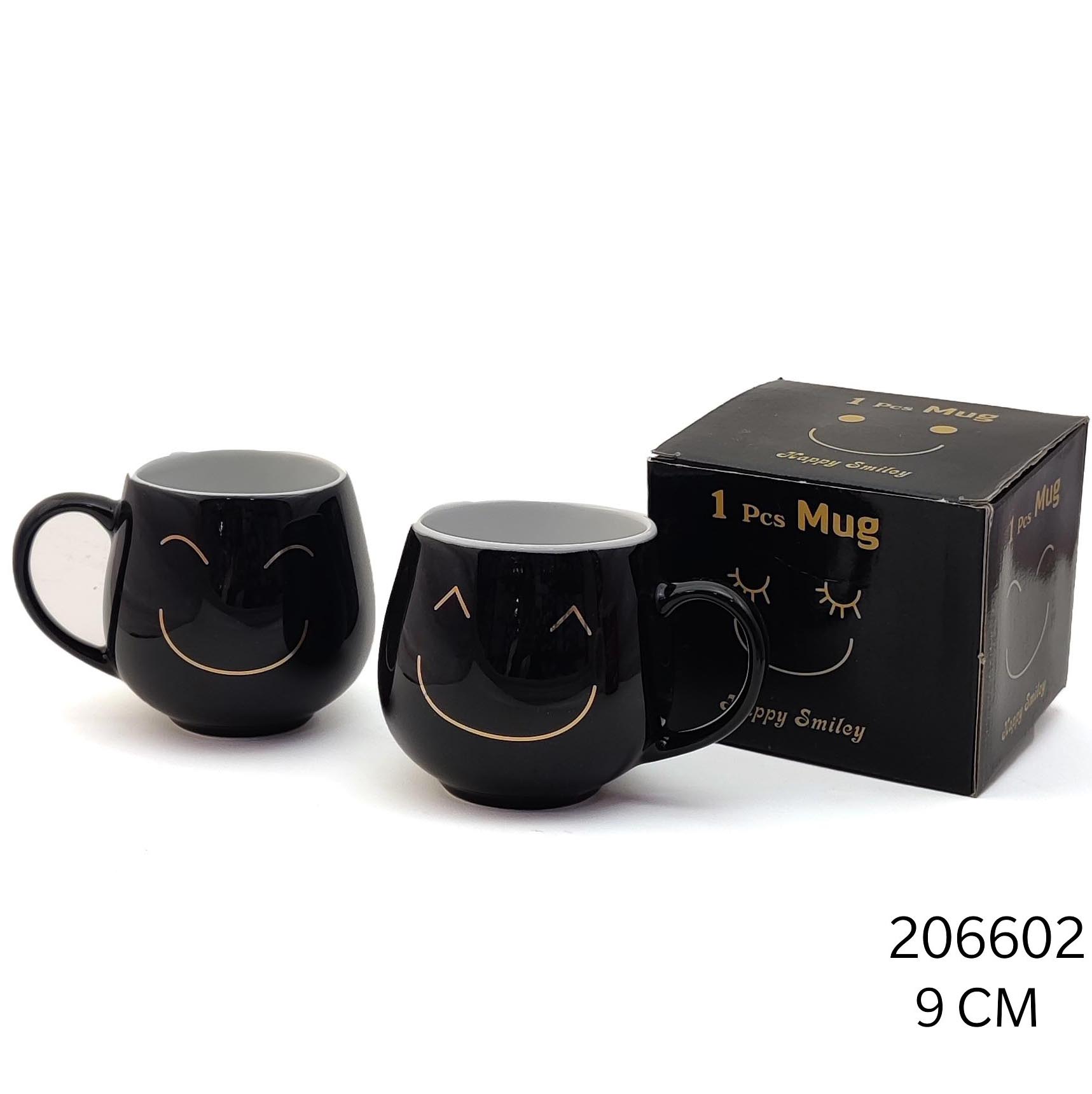 CE BLACK HAPPY SMILEY MUG(36)*206602