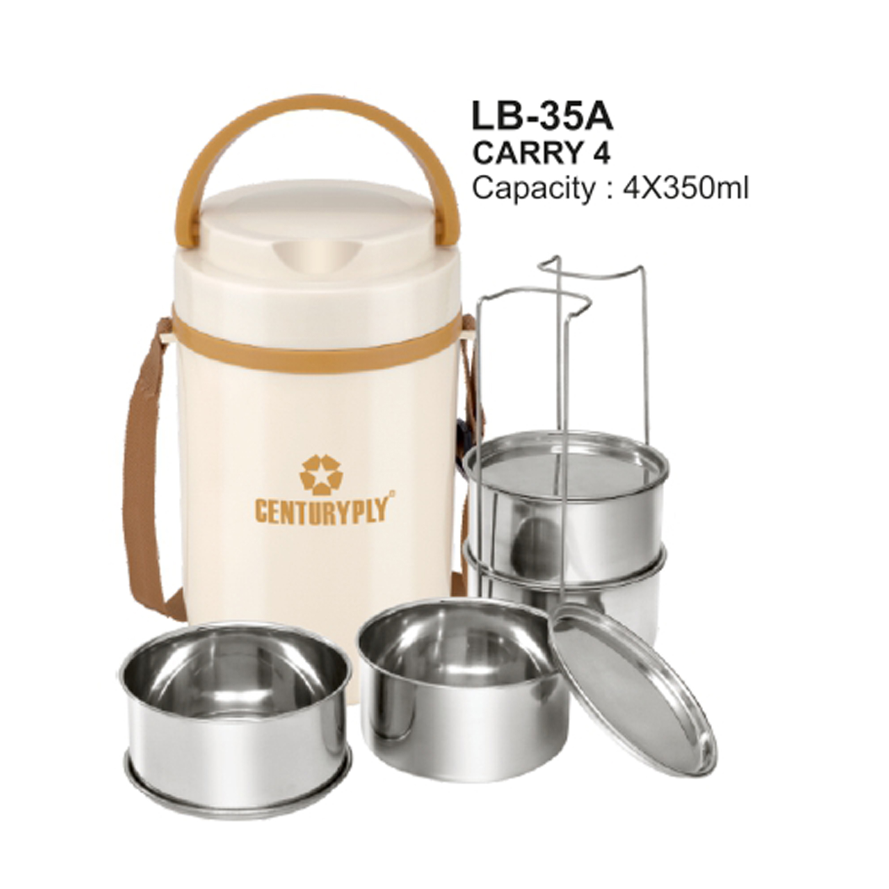 22026LB35A*INSULATED LUNCH BOX 4 SS CONTAINER