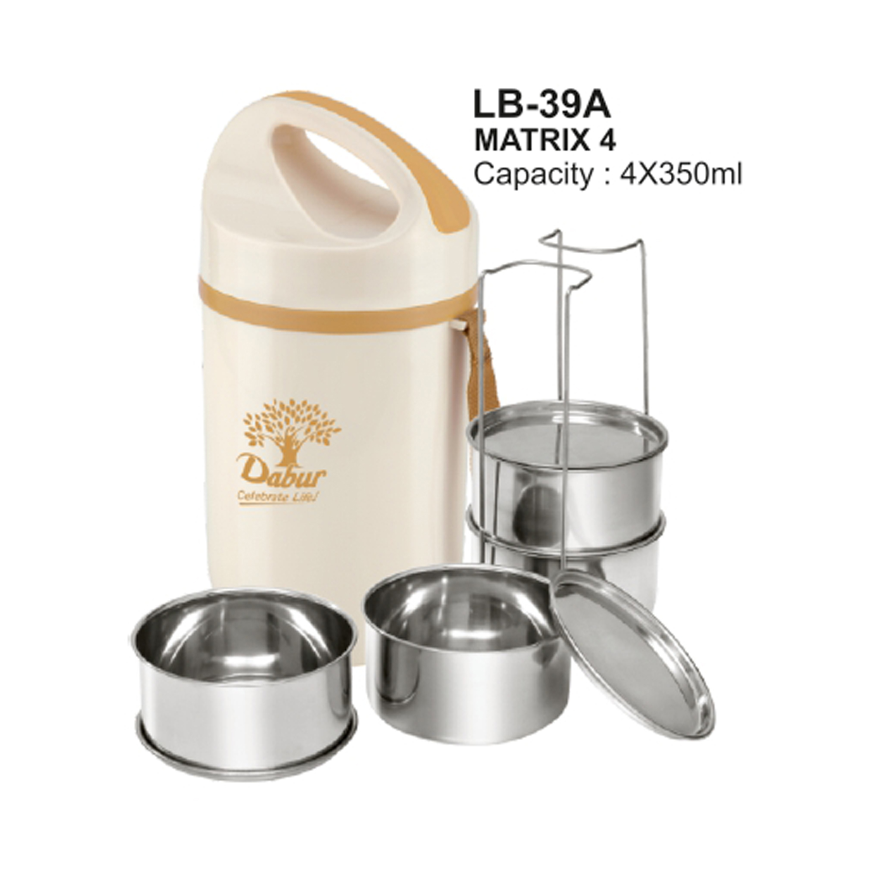 22026LB39A*INSULATED LUNCH BOX 4 SS CONTAINER