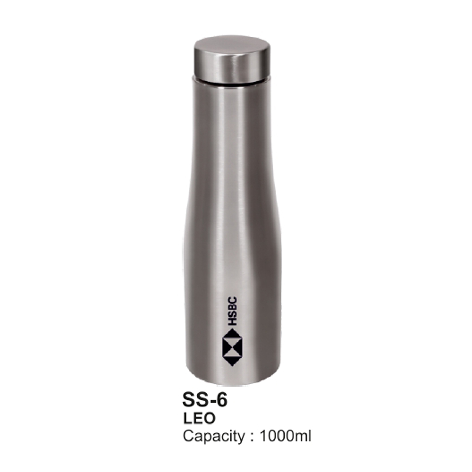 22026SS6*SINGLE WALL SS BOTTLE 1000 ML