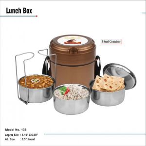 242022138*LUNCH BOX 3 STEEL CONTAINER