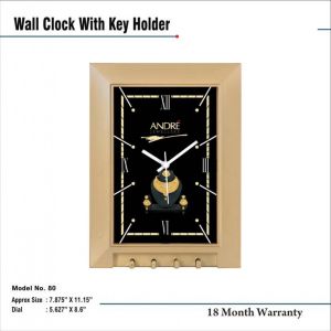 24202280*WALL CLOCK WITH KEY HOLDER