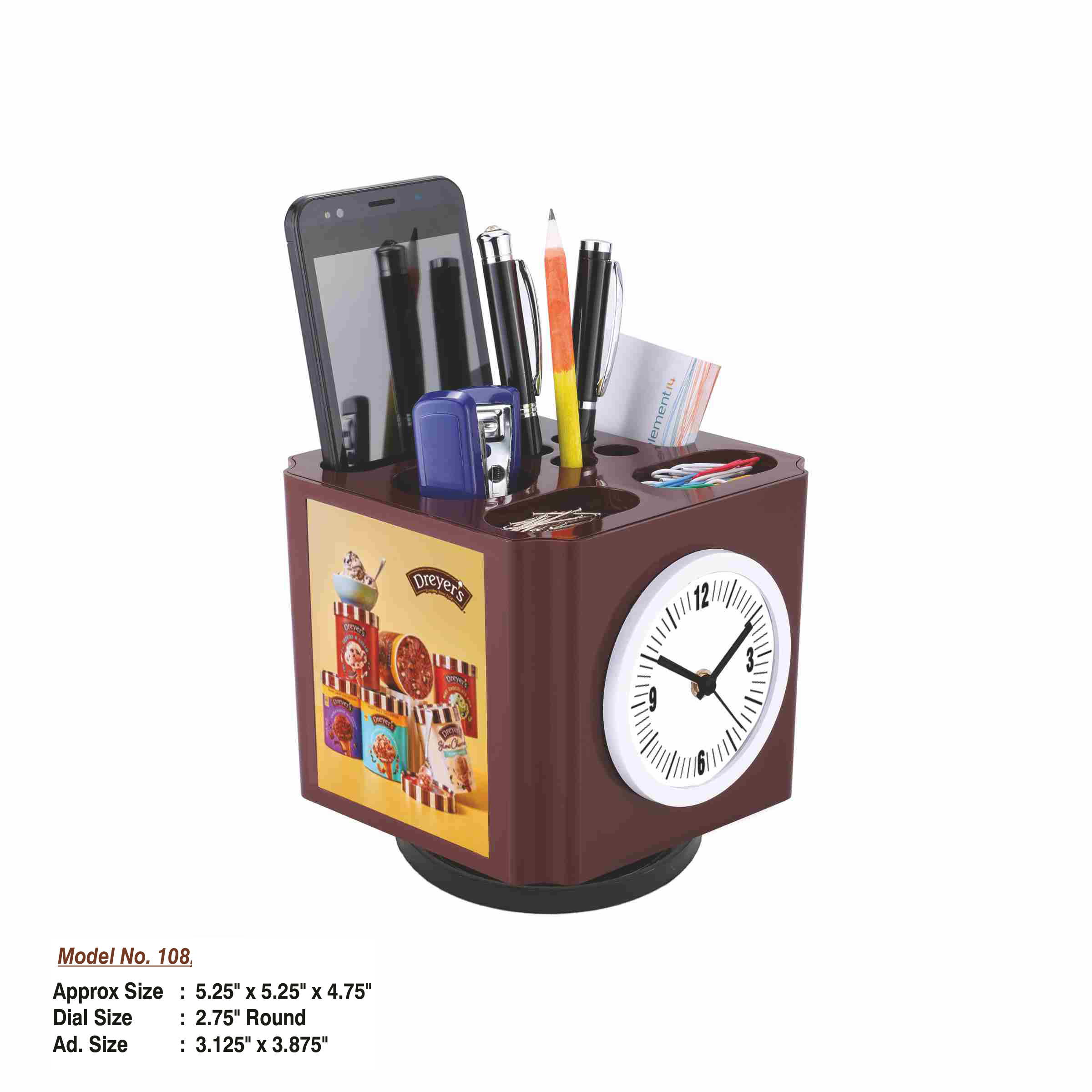 242026108*REVOLVING MULTIPURPOSE TABLE TOP WITH CLOCK
