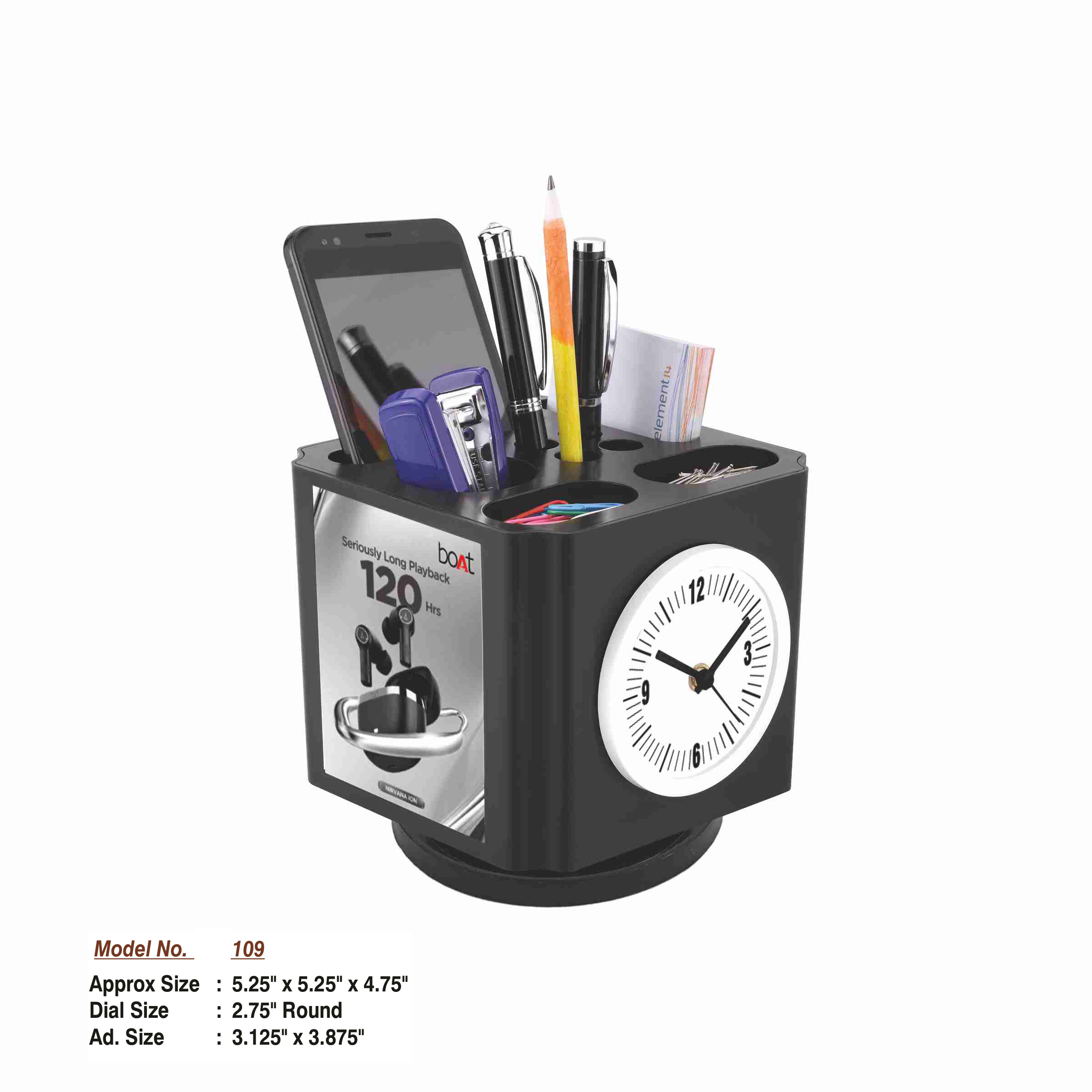 242026109*REVOLVING MULTIPURPOSE TABLE TOP WITH CLOCK