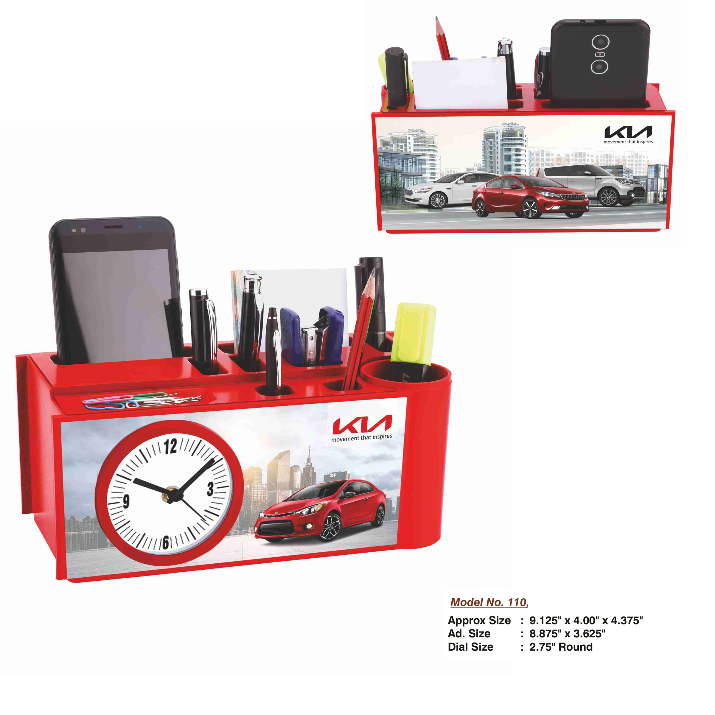 242026110*MULTIPURPOSE TABLE TOP WITH CLOCK