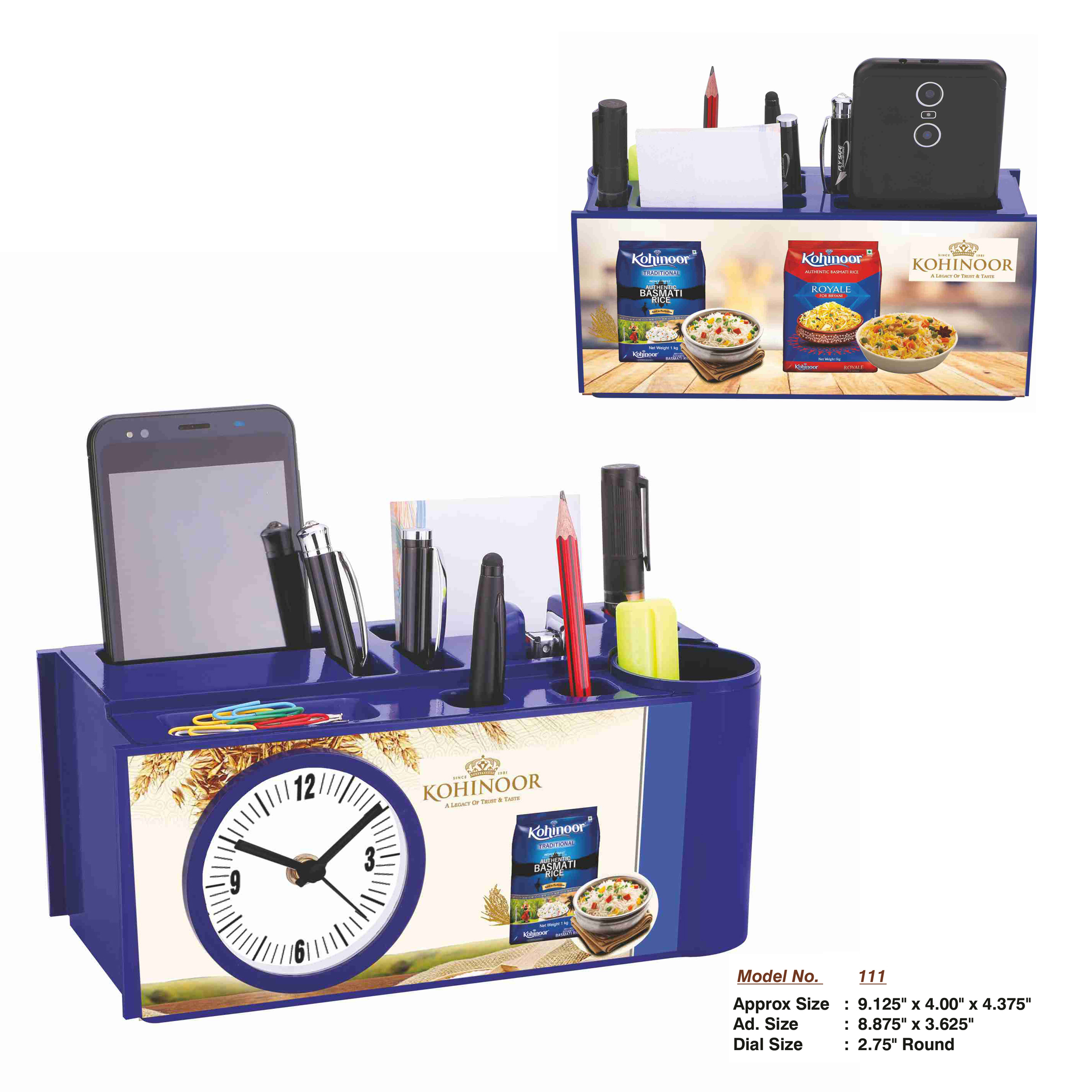 242026111*MULTIPURPOSE TABLE TOP WITH CLOCK