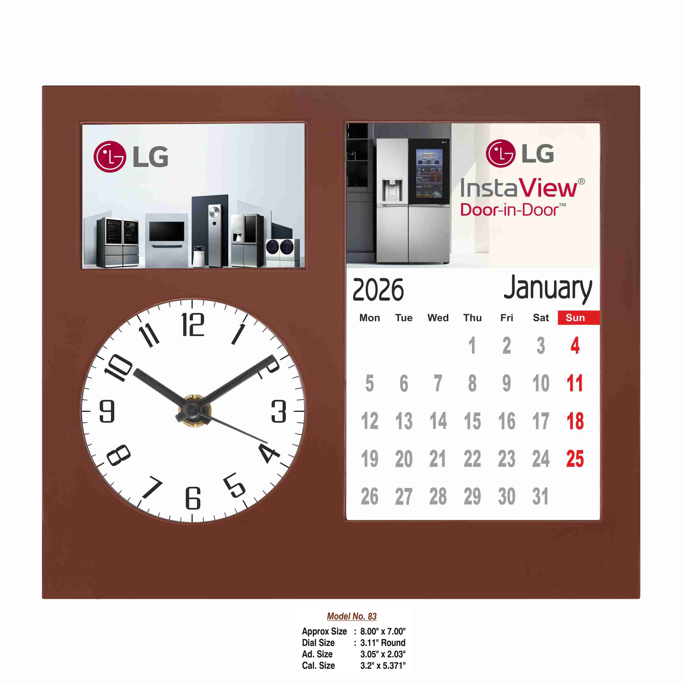 24202683*TABLE CLOCK WITH CALENDAR