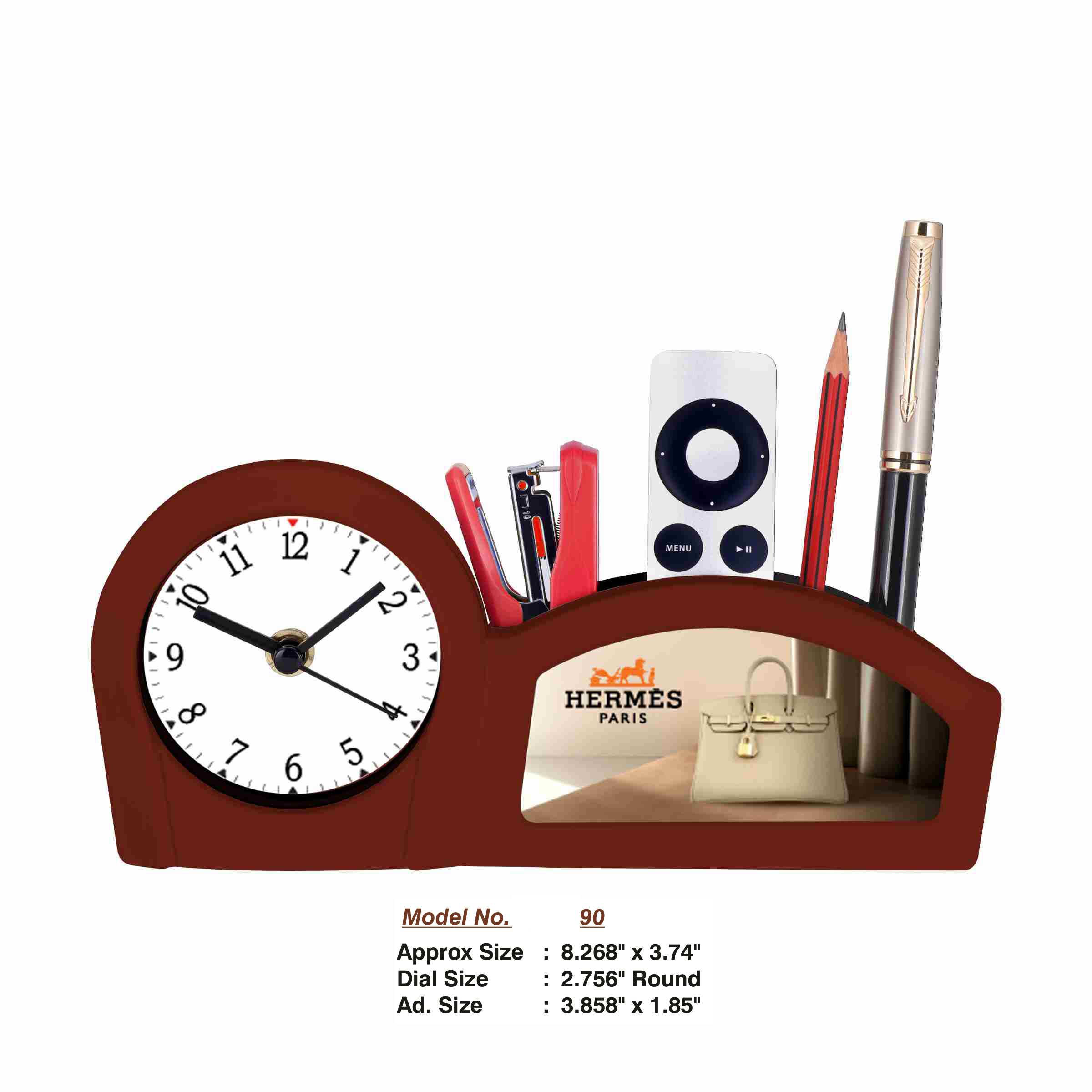 24202690*TABLE CLOCK WITH PEN STAND