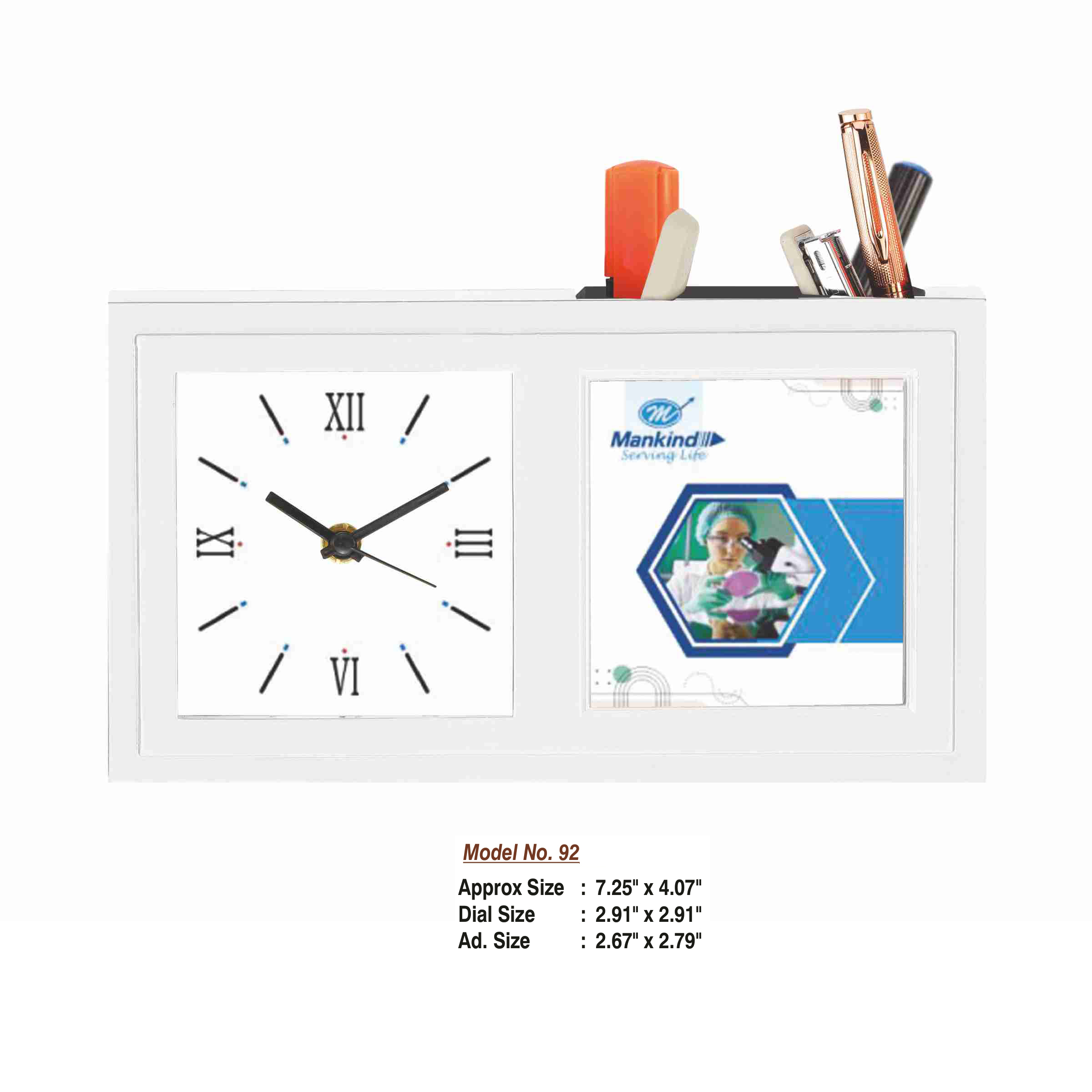 24202692*TABLE CLOCK WITH PEN STAND