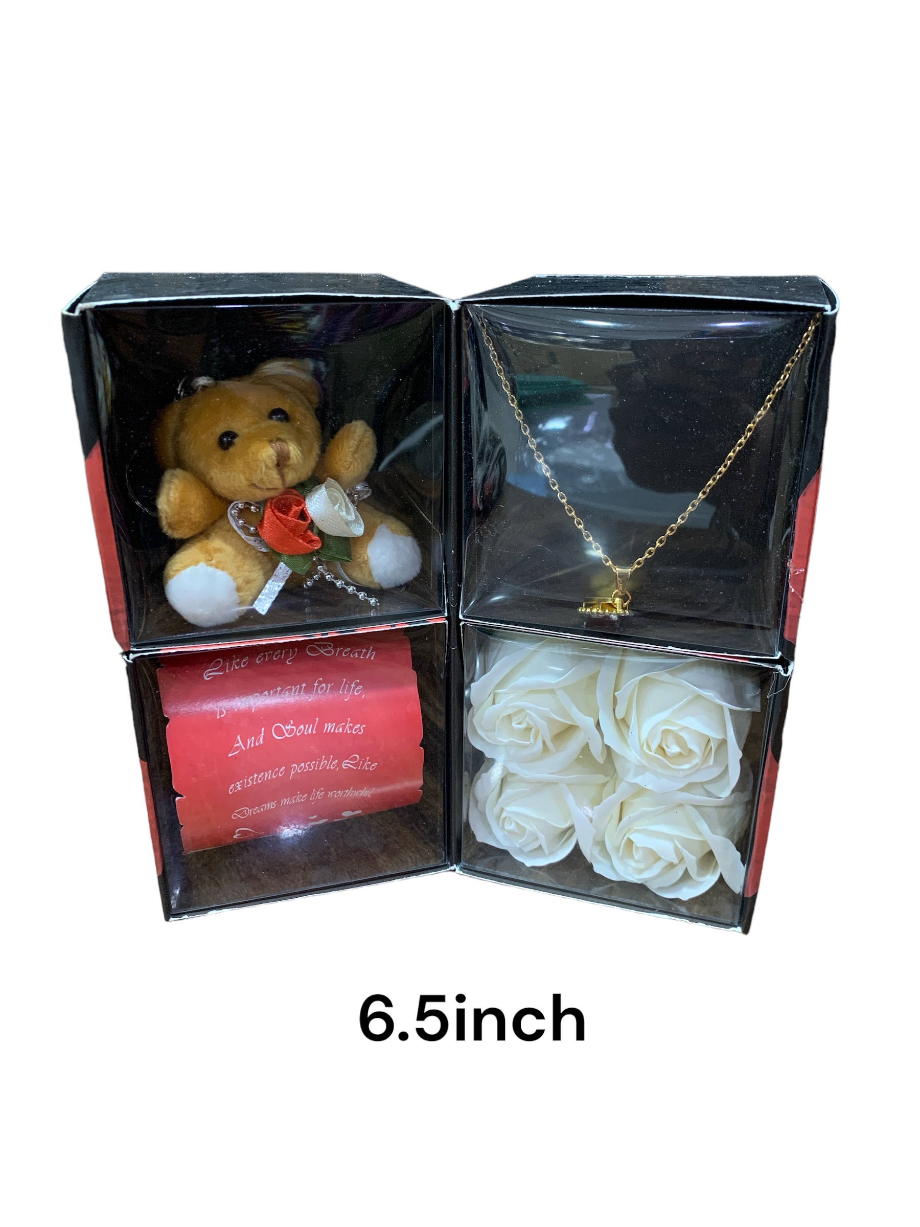 25040(96)-TEDDY WITH ROSE & CHAIN