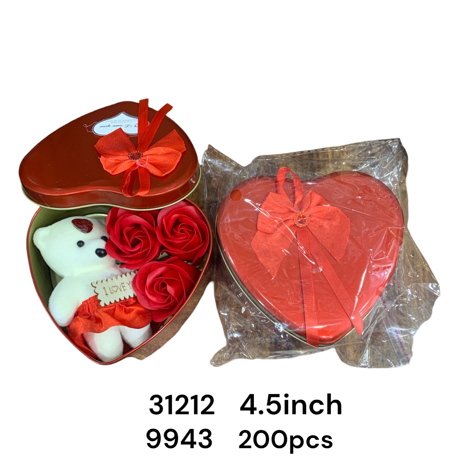 31212 (200)-TEDDY ROSE BOX (RED ONLY