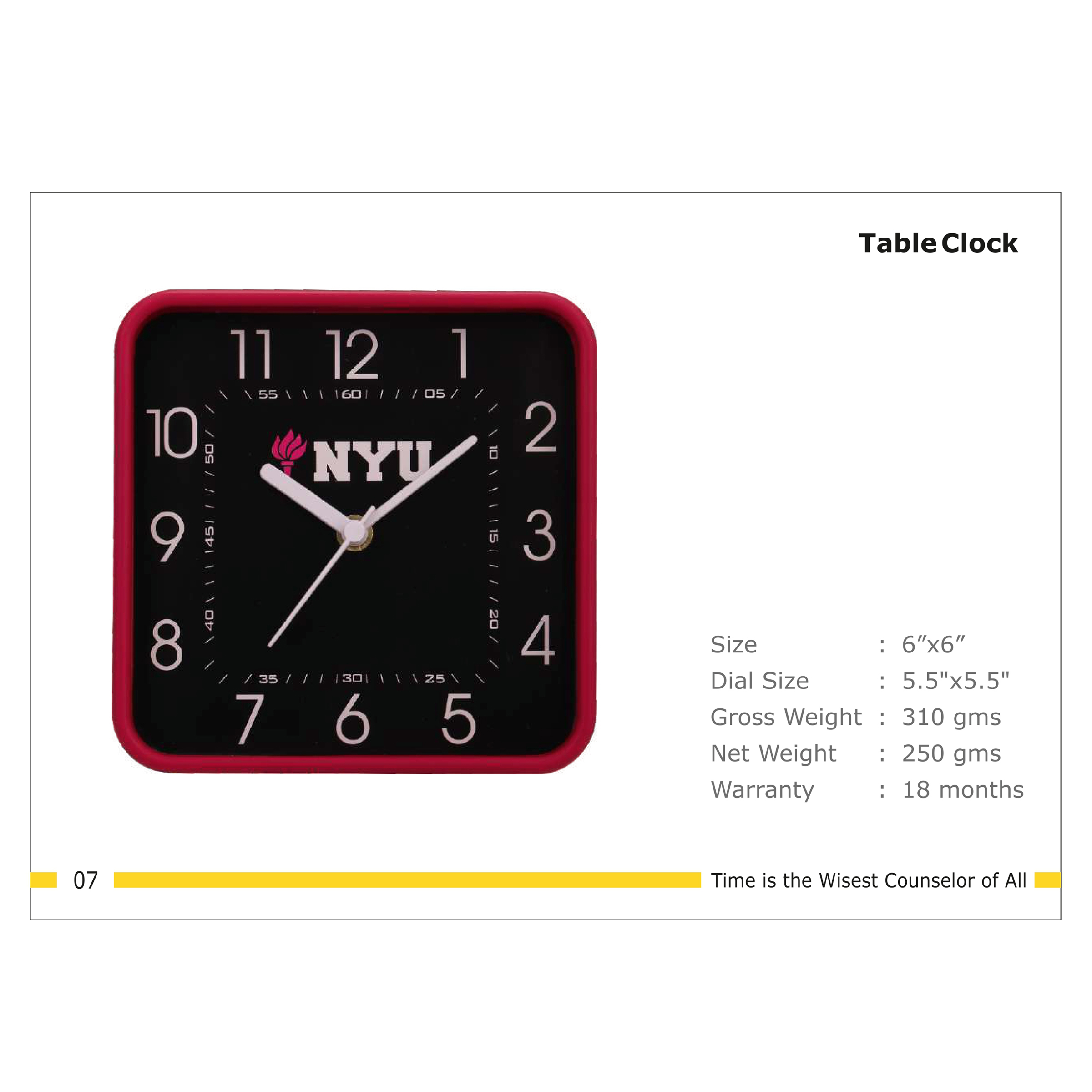 3202507*TABLE CLOCK