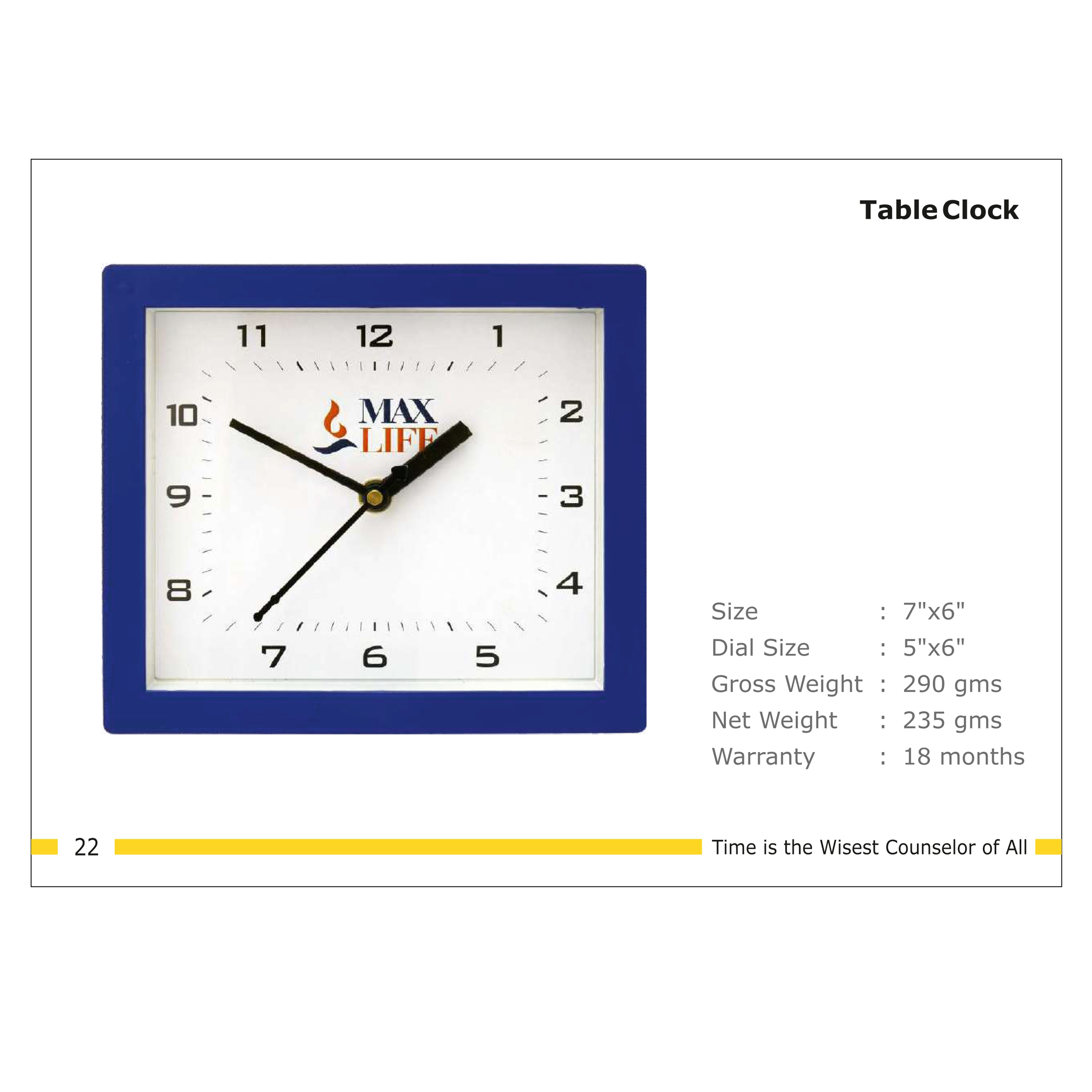 3202522*TABLE CLOCK