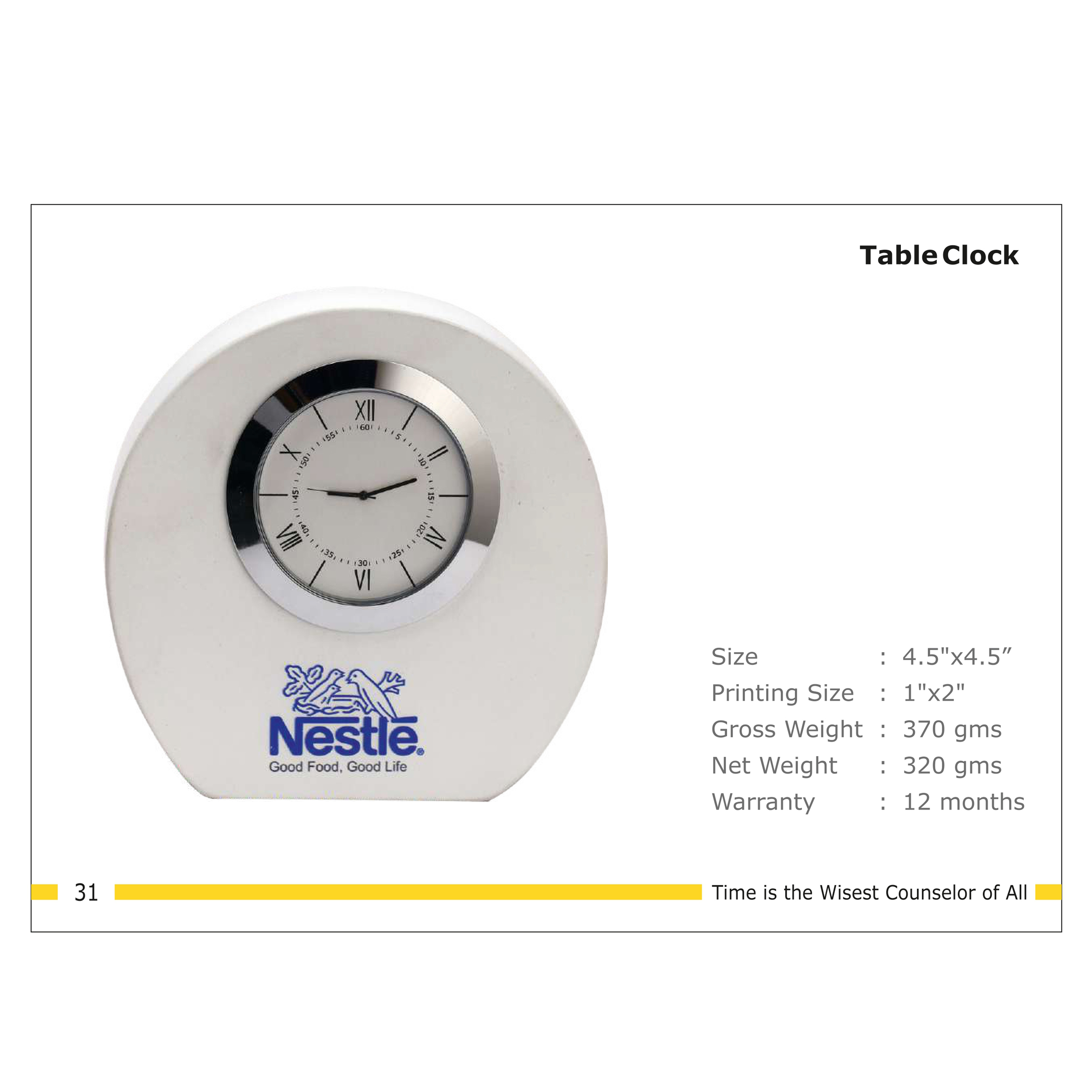 3202531*TABLE CLOCK