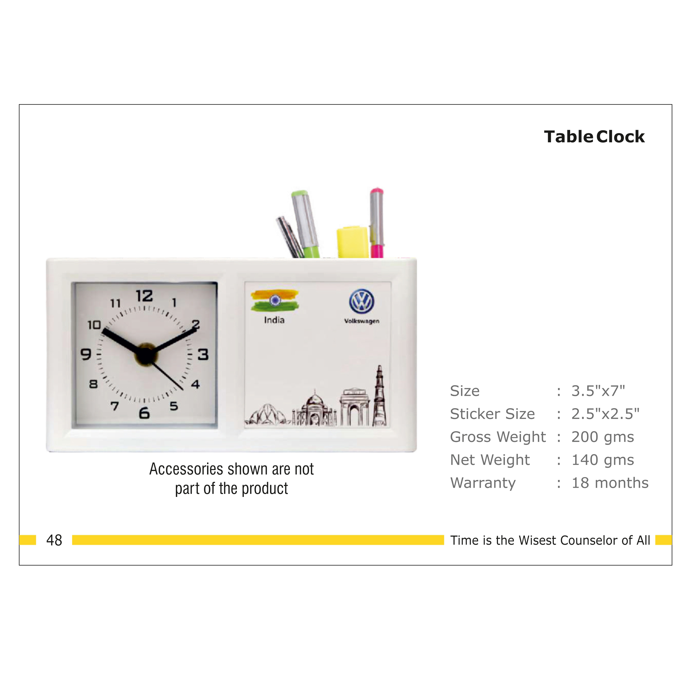 3202548*TABLE CLOCK WITH PEN STAND