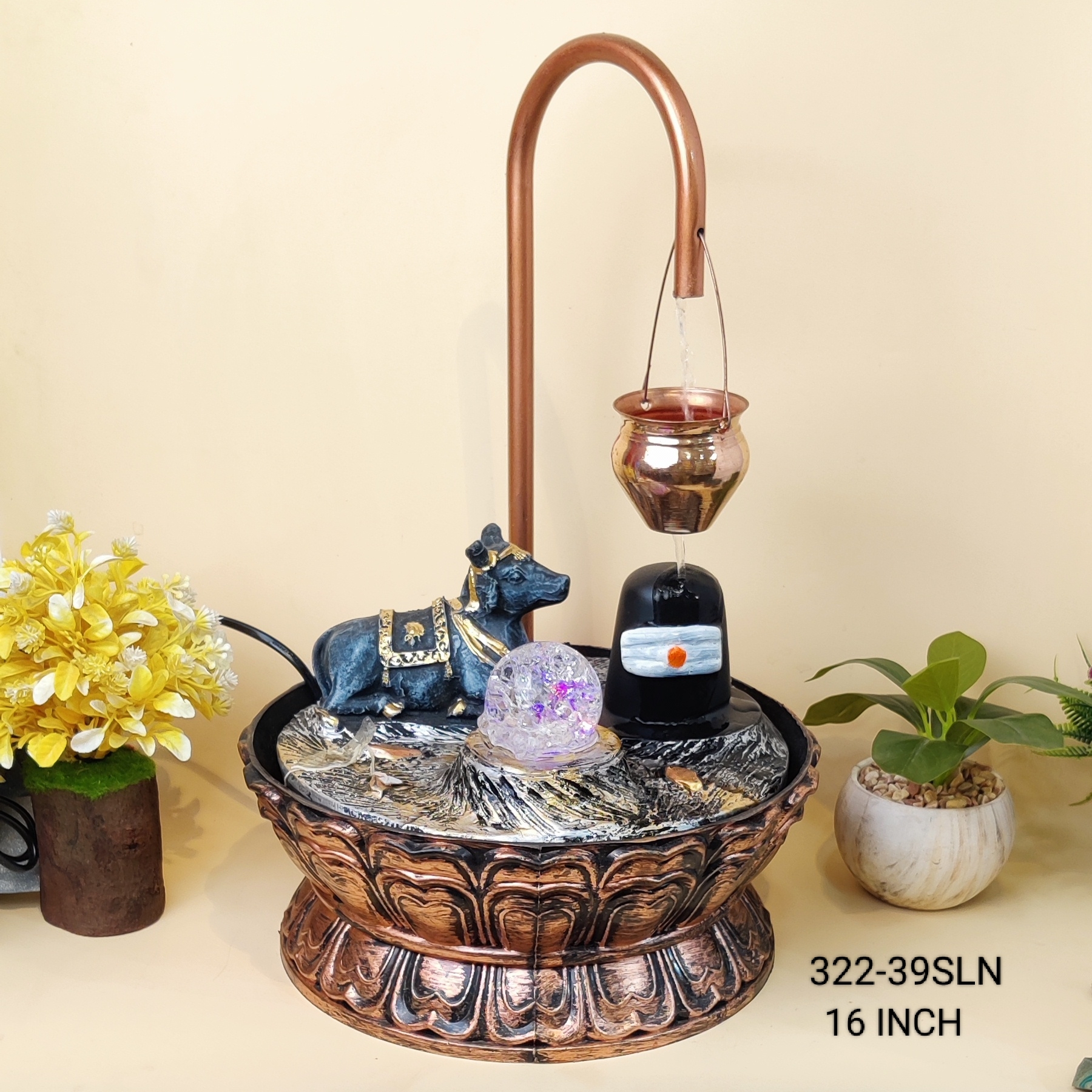 322-39SL SHIV LING NANDI FOUNTAIN