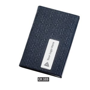 362022CH103*Metal Leatherette Card Holder