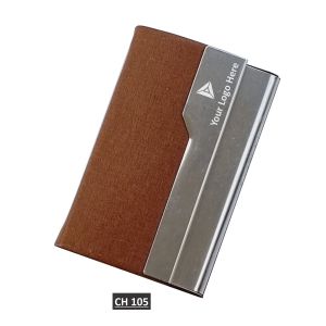 362022CH105*Metal Leatherette Card Holder