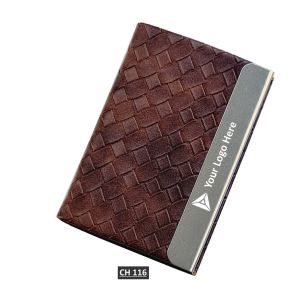 362022CH116*Metal Leatherette Card Holder