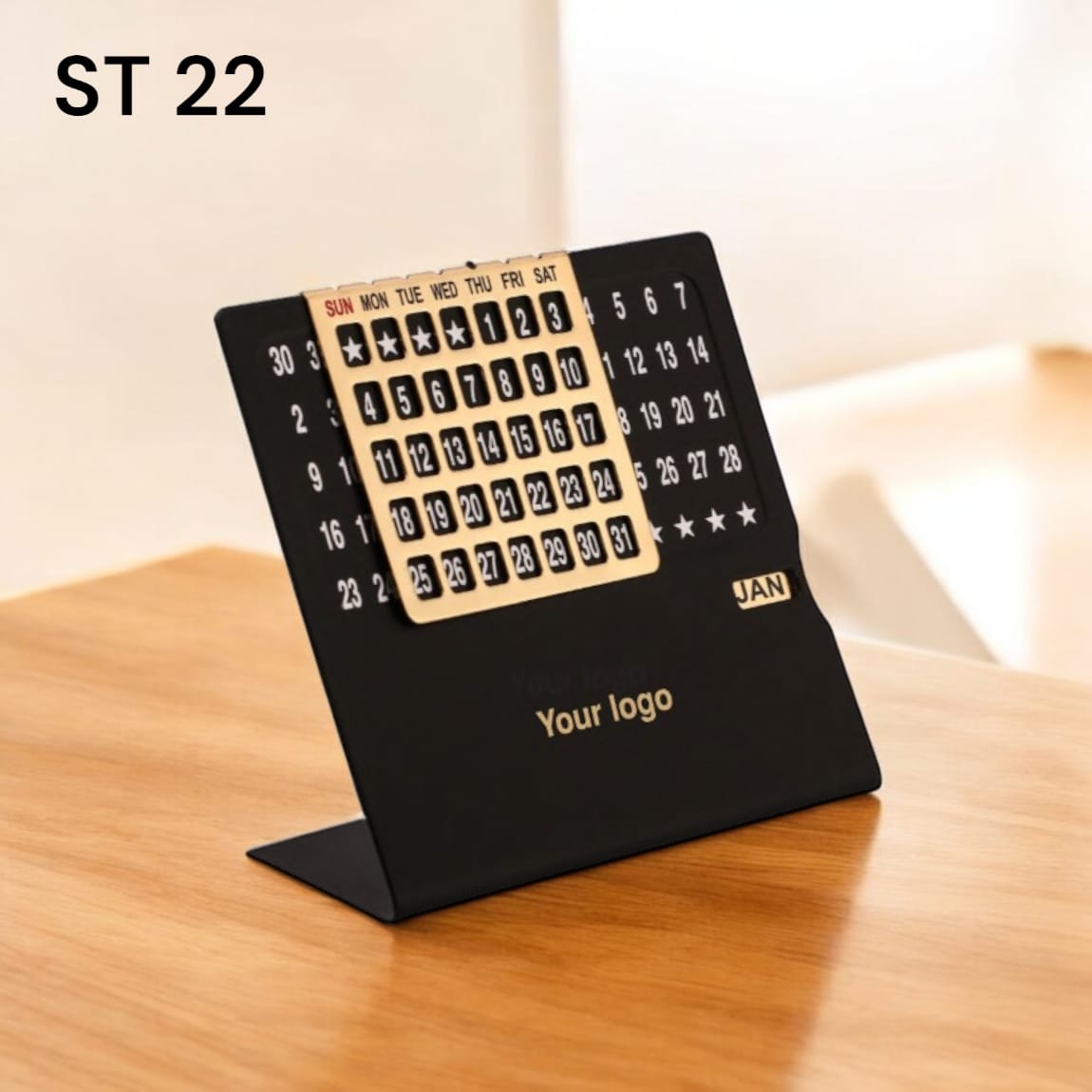 362025ST22*BLACK GOLD SMALL 4X4 CALENDER STAND