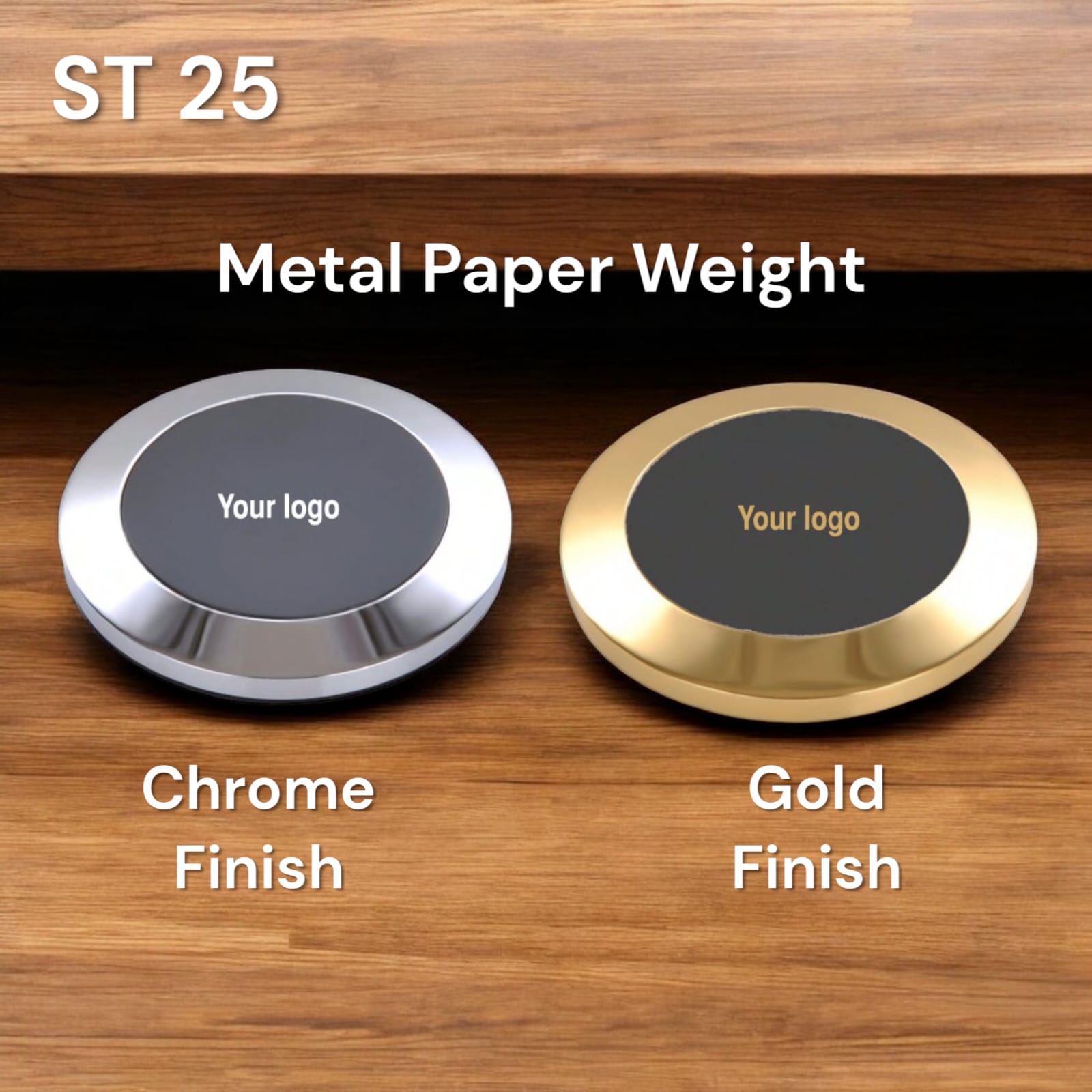 362025ST25*PAPER WEIGHT  BLACK GOLD & CHROME BLACK 