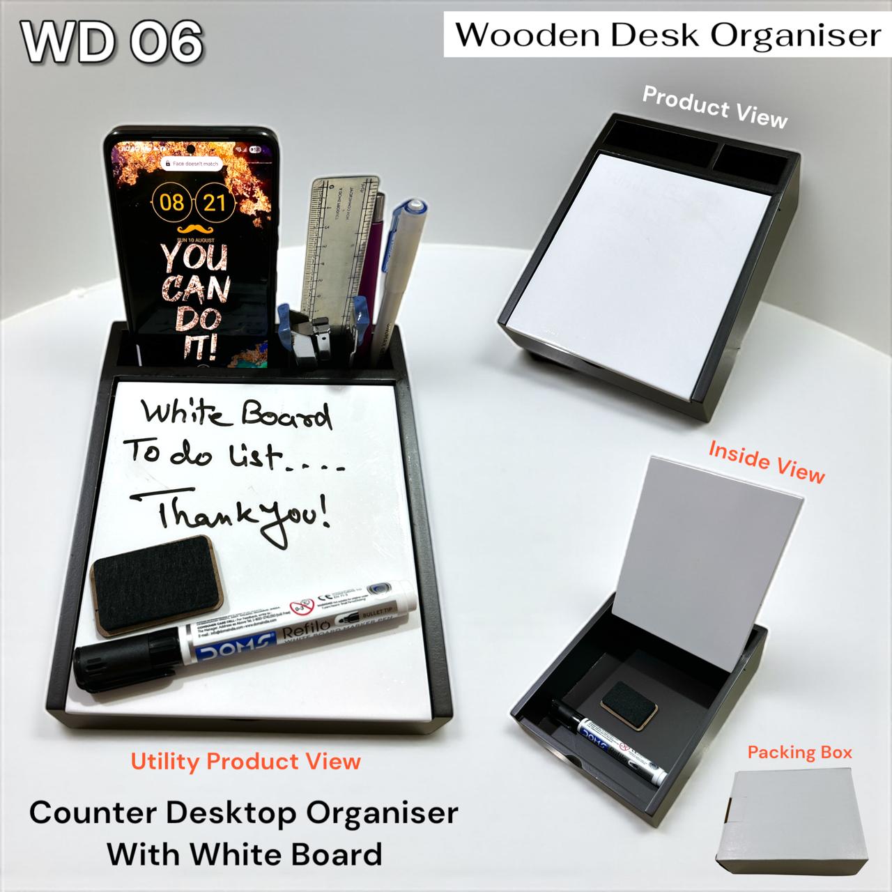 362025WD06*WOODEN STATIONERY WHITE BOARD STAND SMALL SIZE
