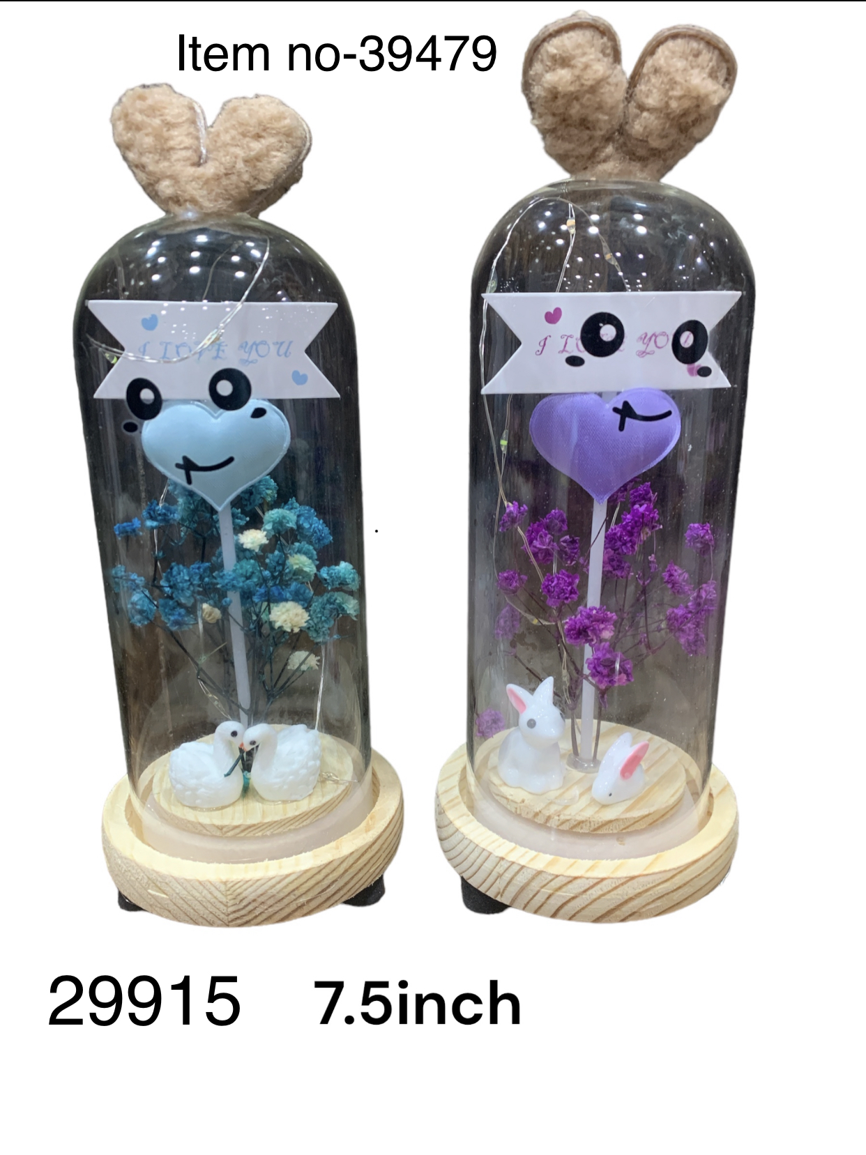 39479 (72)-GLASS LIGHT WITH FLOWER