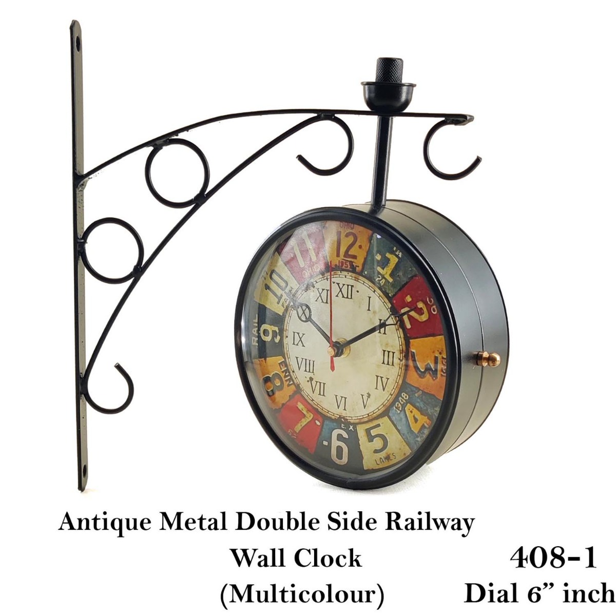METAL 6" RAILWAY CLOCK 