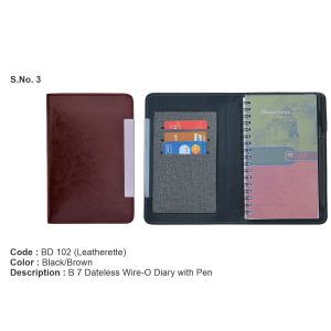 BD 102*B7 Dateless WireO Diary with Pen 