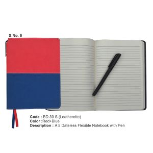BD 39S*A5 Dateless Flexible Notebook with pen