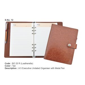 BO 20R*A5 Executive Undated Organiser with metal pen
