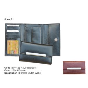 LW 128R*Female Clutch Wallet  Leatherette