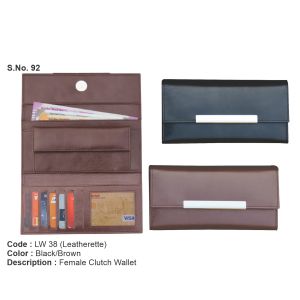 LW 38*Female Clutch Wallet Leatherette