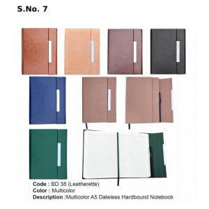 BD 38 *A5 Dateless Hard Bound Notebook with pen 