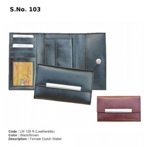 LW 128R*Female Clutch Wallet  Leatherette