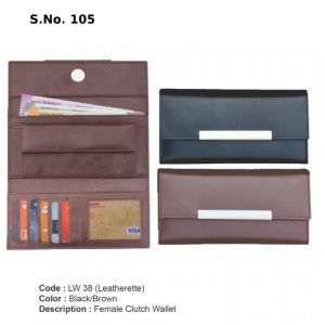 LW 38*Female Clutch Wallet Leatherette