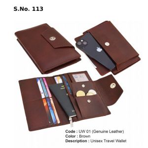 UW 01 L*Unisex Wallet with Mobile Pocket Genuine Leather 