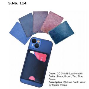 CC 04 MB*Stick on Card Holder for Mobile Phone Leatherette
