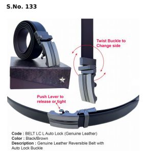 BELT-LC L*Reversible Belt with Autolock Buckle Genuine Leather