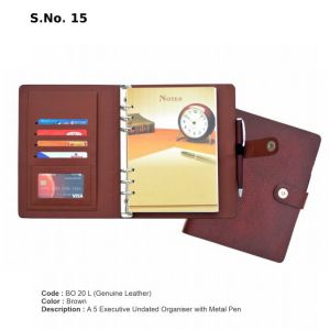 BO 20L *A5 Executive Undated Organiser with metal pen